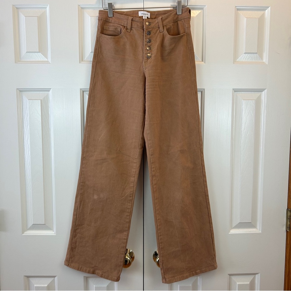 Anniewear High Rise Wide Leg Brown Jeans